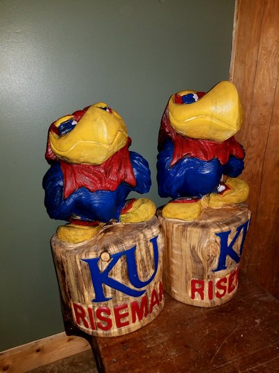Chainsaw Carved Jayhawk