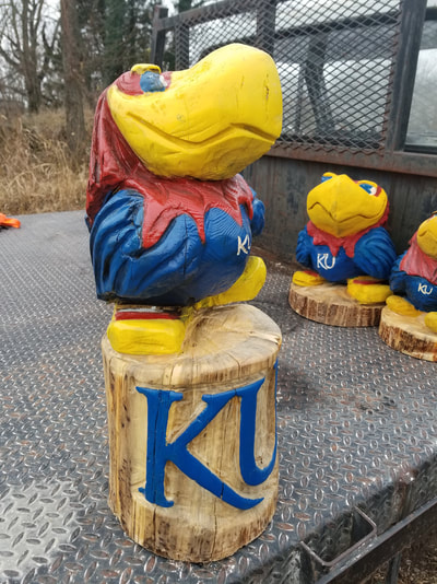 Chainsaw Carved Jayhawk